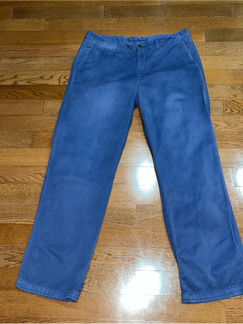 Vtg Polo Ralph Lauren RL-5 Flag Cotton Chino Pants 36x32 Blue Preppy Old Money